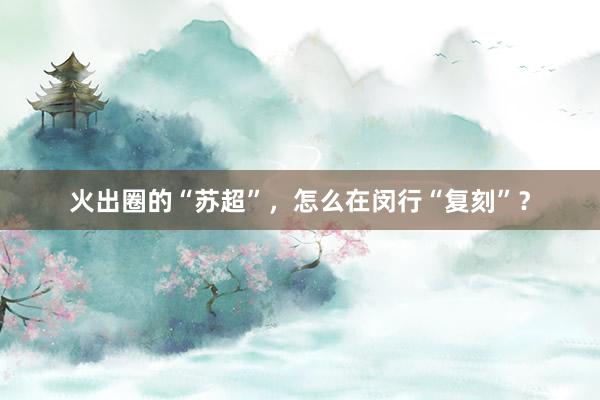 火出圈的“苏超”，怎么在闵行“复刻”？
