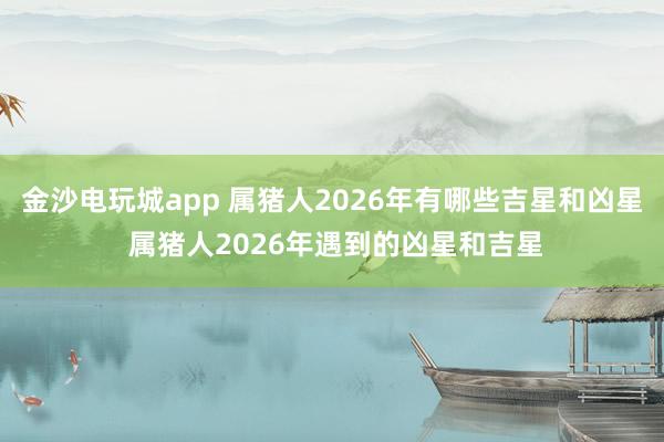 金沙电玩城app 属猪人2026年有哪些吉星和凶星 属猪人2026年遇到的凶星和吉星