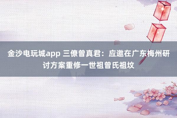 金沙电玩城app 三僚曾真君:应邀在广东梅州研讨方案重修一世祖曾氏祖坟