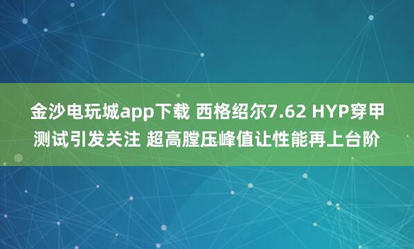 金沙电玩城app下载 西格绍尔7.62 HYP穿甲测试引发关注 超高膛压峰值让性能再上台阶