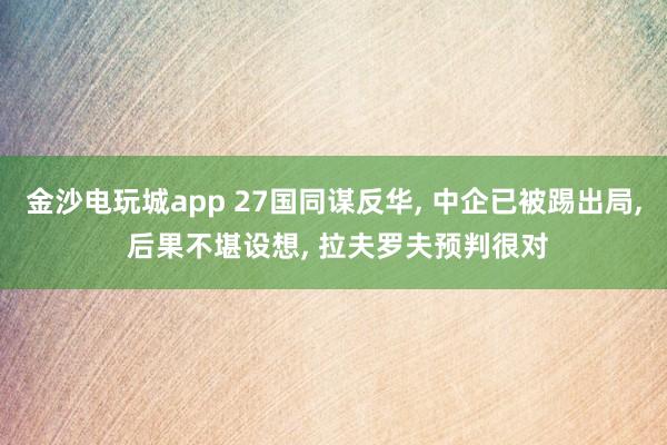 金沙电玩城app 27国同谋反华， 中企已被踢出局， 后果不堪设想， 拉夫罗夫预判很对