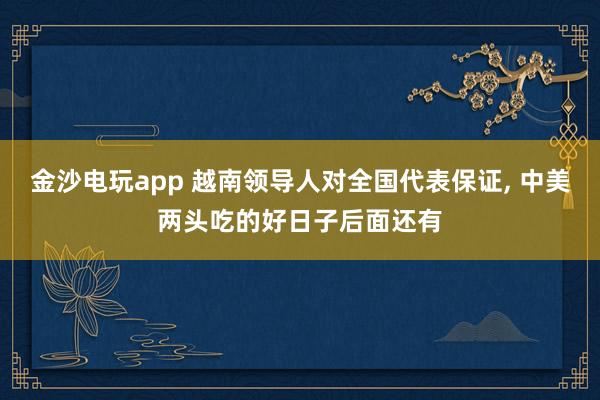 金沙电玩app 越南领导人对全国代表保证， 中美两头吃的好日子后面还有