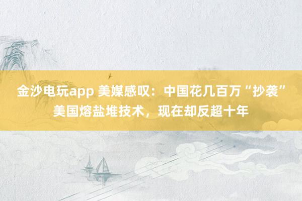 金沙电玩app 美媒感叹：中国花几百万“抄袭”美国熔盐堆技术，现在却反超十年