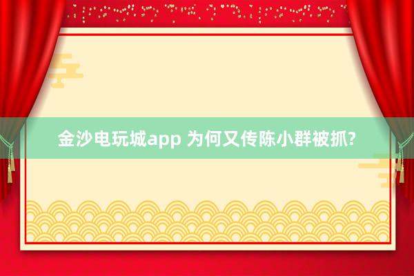 金沙电玩城app 为何又传陈小群被抓?