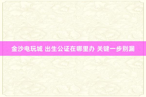金沙电玩城 出生公证在哪里办 关键一步别漏