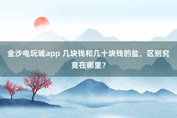 金沙电玩城app 几块钱和几十块钱的盐,区别究竟在哪里?