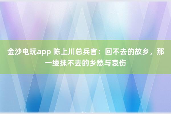 金沙电玩app 陈上川总兵官：回不去的故乡，那一缕抹不去的乡愁与哀伤