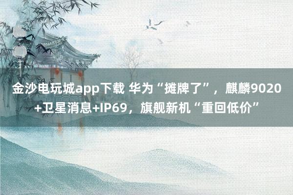 金沙电玩城app下载 华为“摊牌了”，麒麟9020+卫星消息+IP69，旗舰新机“重回低价”