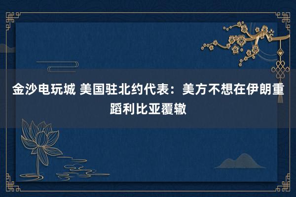 金沙电玩城 美国驻北约代表：美方不想在伊朗重蹈利比亚覆辙