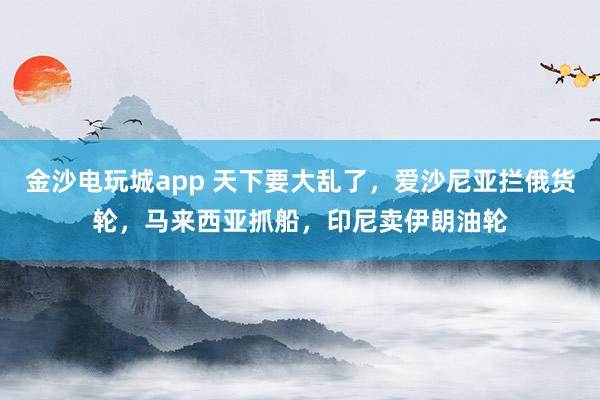 金沙电玩城app 天下要大乱了，爱沙尼亚拦俄货轮，马来西亚抓船，印尼卖伊朗油轮