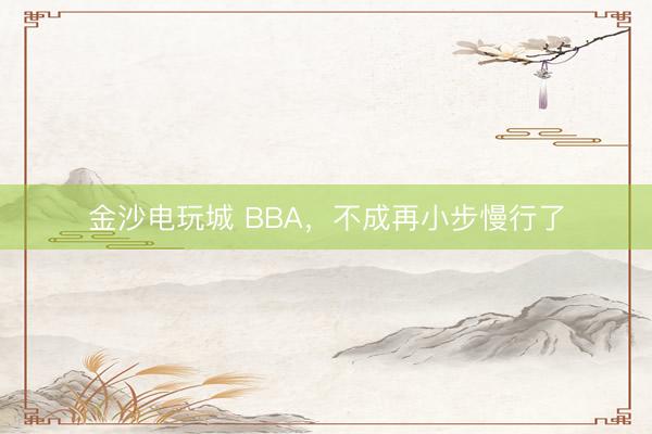 金沙电玩城 BBA,不成再小步慢行了