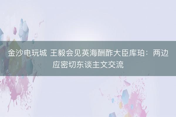 金沙电玩城 王毅会见英海酬酢大臣库珀：两边应密切东谈主文交流