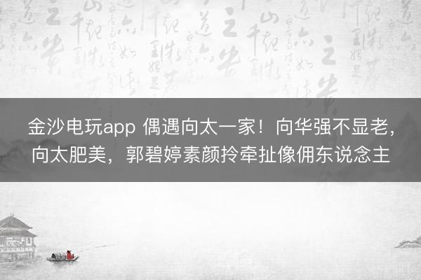 金沙电玩app 偶遇向太一家!向华强不显老,向太肥美,郭碧婷素颜拎牵扯像佣东说念主