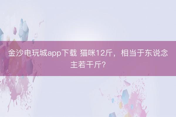 金沙电玩城app下载 猫咪12斤，相当于东说念主若干斤？