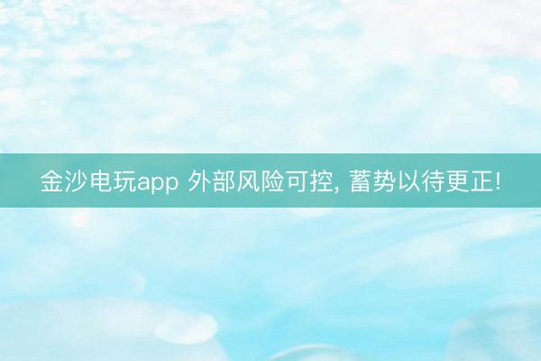 金沙电玩app 外部风险可控， 蓄势以待更正!